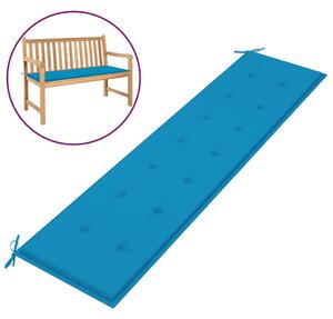 Poduszka na ławkę ogrodową, niebieska, 200 x 50 x 3 cm
