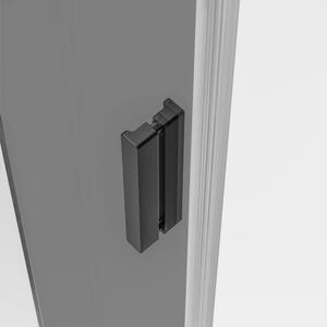 Drzwi prysznicowe przesuwne ze ścianką NT806 FLEX czarny mat - szkło Nano Grey - grubość szkła do wyboru