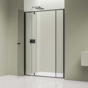 Drzwi prysznicowe skrzydłowe z panelami stałymi NT607 FLEX - bezpieczne szkło Nano 6 mm - różne kolory i szerokości