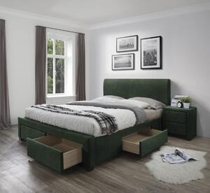 EMWOmeble MODENA 3 łóżko z szufladami ciemny zielony velvet (6p=1szt)