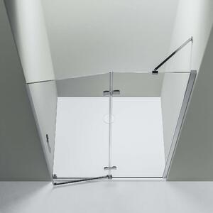 Wnęka prysznicowa z drzwiami obrotowymi na panelu stałym NT403 - szkło nano przezroczyste 8 mm - zawias drzwi PRAWY - możliwość wyboru szerokości