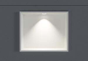 Półka wnękowa ścienna biała EG3010 - odlew mineralny - 30 x 10 cm (wys. x gł.) - opcjonalnie spot LED - różne szerokości