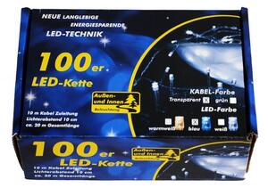 Świąteczny LED łańcuch - 9 m, 100 LED, niebieski