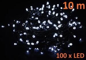 Świąteczny LED łańcuch - 10 m, 100 LED, zimna biel