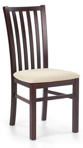 EMWOmeble Krzesło drewniane GERARD7 / ciemny orzech / tap: Torent Beige