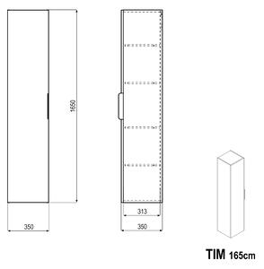 Szafka wysoka TIM - elastyczny montaż - 35 x 165 x 33,5 cm - różne kolory