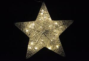 Gwiazda choinkowa dekoracyjna - rattan - 30 lampek LED - 35 cm