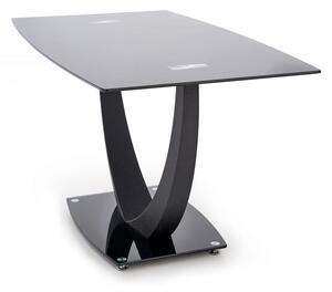 EMWOmeble Stół ze szklanym blatem 140 ANTON / czarny