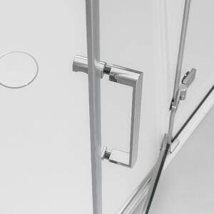 Prysznic narożny z drzwiami obrotowymi na panelu stałym NT403 - szkło nano przezroczyste 8 mm - zawias drzwi PRAWY - możliwość wyboru szerokości