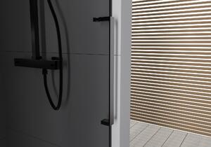Drzwi prysznicowe ze ścianką DX906 FLEX - szkło bezpieczne 8 mm Nano Grey - czarny mat - różne szerokości