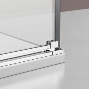 Prysznic narożny z drzwiami obrotowymi na panelu stałym NT403 - szkło nano przezroczyste 8 mm - zawias drzwi LEWY - możliwość wyboru szerokości