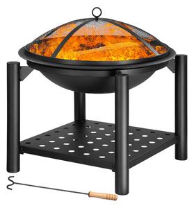 Gardebruk Palenisko z miejscem na drewno FIRE, Ø55cm, czarna