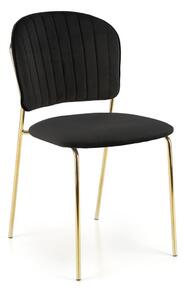 Krzesło do jadalni K499, tapicerowane, glamour, czarny