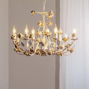 Żyrandol Carolina ONLI, możliwość ściemniania, biały / opal, salon / jadalnia, metal, florentyński