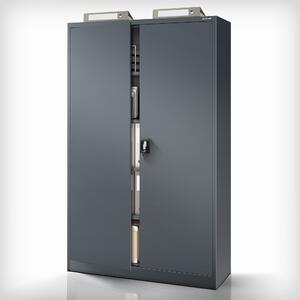 Biurowa szafa metalowa na akta JAN II, 1150 x 1850 x 400 mm, antracytowa