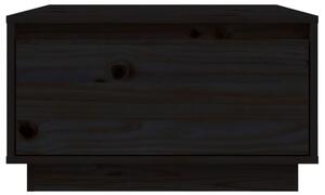 Czarny stolik kawowy z szufladą z litego drewna - Vallos
