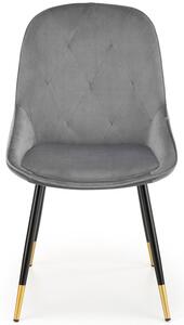Stylowe pikowane krzesło z poduszką K437 - szary