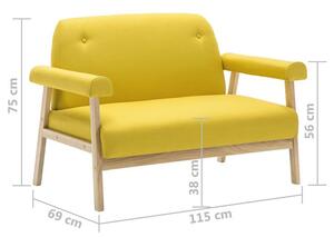 Zestaw wypoczynkowy w stylu vintage Eureka 4X - żółty