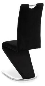 EMWOmeble Krzesło do jadalni czarne - MILANO (DC-99-2) - WELUR, CZARNY