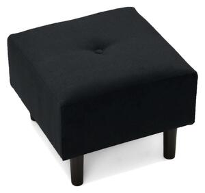 Podnóżek do fotela uszak SK155 w czarnym kolorze na czarnych drewnianych nogach