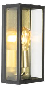 Zewnetrzna Przemysłowy Kinkiet / Lampa scienna zewnętrzny czarny ze złotem IP44 - Rotterdam Oswietlenie zewnetrzne