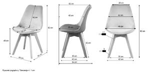 EMWOmeble Krzesło skandynawskie, welur czarny - ART133C