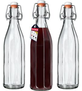 Szklana butelka z korkiem Tore 1000 ml, 3 szt