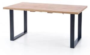 EMWOmeble Stół loftowy rozkładany 160-210 VENOM / blat – dąb wotan, nogi - czarne