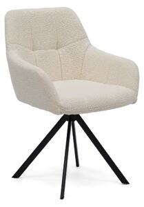 EMWOmeble Krzesło tapicerowane obrotowe DC-5123 | Biały baranek boucle