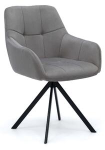 EMWOmeble Krzesło tapicerowane obrotowe DC-5123 | Welur | Szary