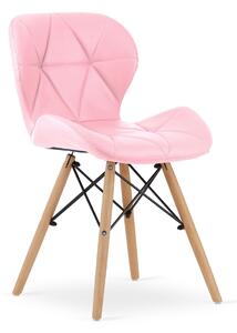 Różowe krzesło LAGO ze skóry ekologicznej