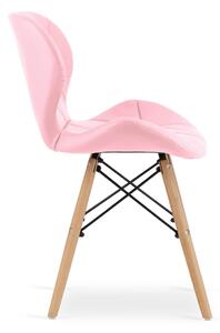 Różowe krzesło LAGO ze skóry ekologicznej