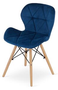 Niebieskie krzesło LAGO VELVET