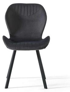 EMWOmeble Krzesło welurowe ciemno szare DC-6350 / welur 21