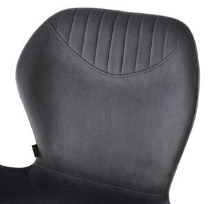 EMWOmeble Krzesło welurowe ciemno szare DC-6350 / welur 21