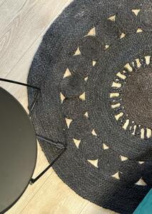 Okrągły dywan z juty MAYA 100 cm, czarny
