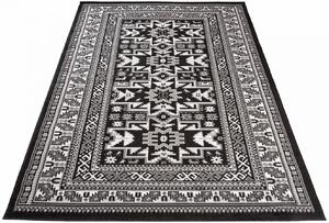Czarny prostokątny dywan w stylu retro - Lano 5X