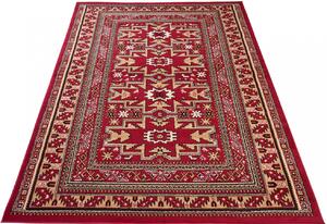 Czerwony prostokątny dywan w stylu rustykalnym - Lano 5X