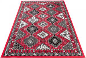 Czerwony prostokątny dywan w stylu retro - Lano 6X