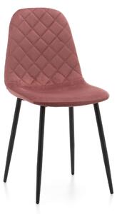 EMWOmeble Krzesło różowe DC-1916 czarne nogi, welur #44