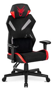 Czarno-czerwony ergonomiczny fotel dla graczy - Voxi