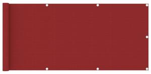 Parawan balkonowy, czerwony, 75x400 cm, HDPE