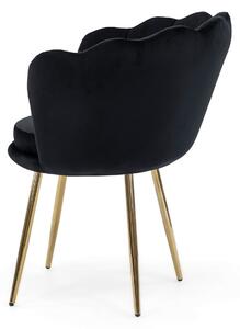 MebleMWM Krzesło SHELL DC-6099 | czarny welur | złota noga