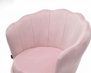 MebleMWM Krzesło SHELL DC-6099 | różowy welur | złota noga