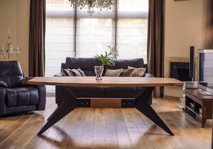 EMWOmeble Stół loftowy drewniany 200cm z czarnymi nogami / Dębowy