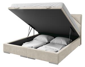 Łóżko kontynentalne beżowe LEONARDO 160x200 cm