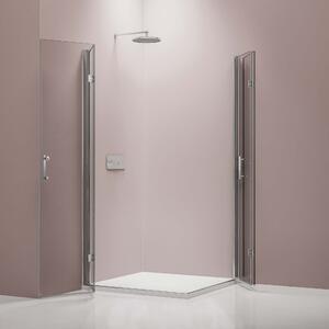 Ścianka prysznicowa łamana ze szkła NANO EX213 – 80 × 80 × 195 cm– bez brodzika prysznicowego