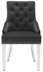 Kkrzesło stołowe, czarne, obite aksamitem