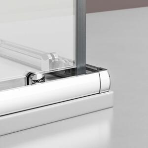 Ścianka prysznicowa narożna z drzwiami przesuwnymi z prawdziwego szkła NANO EX506 – 80 × 80 × 195 cm – bez brodzika prysznicowego