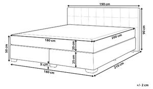 Nowoczesne łóżko kontynentalne 180 x 200cm z guzikami materiałowe beżowe Admiral Beliani